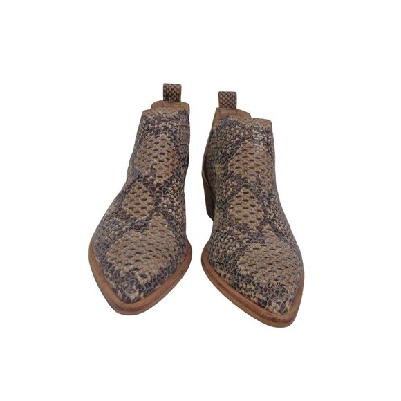 Dolce Vita Sonni Reptile Bootie US 6 Reptile Print Leather Perforated Ankle Boot - Picture 3 of 12